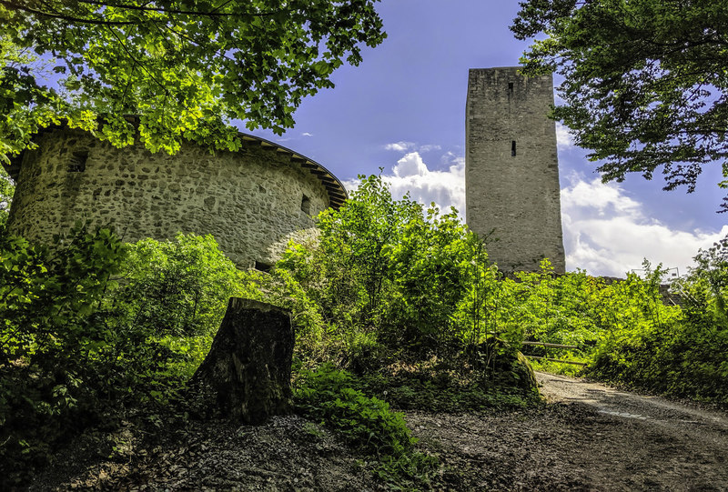 Die malerische Schwarzenburg-Ruine liegt auf dem 706 Meter hohen Schwarzwihrberg am Goldsteig.