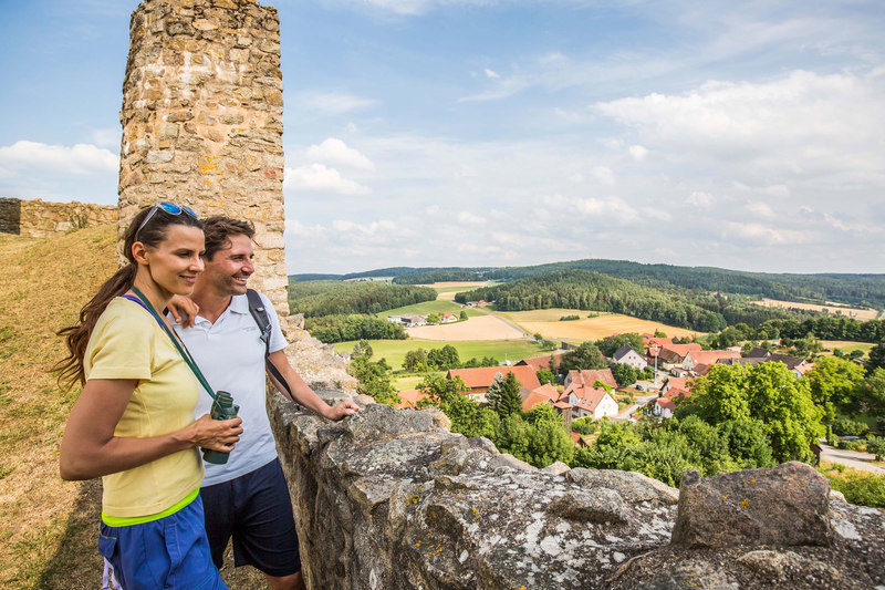 Erleben Sie herrliche Ausblicke vom Aussichtsturm der Burgruine Haus Murach